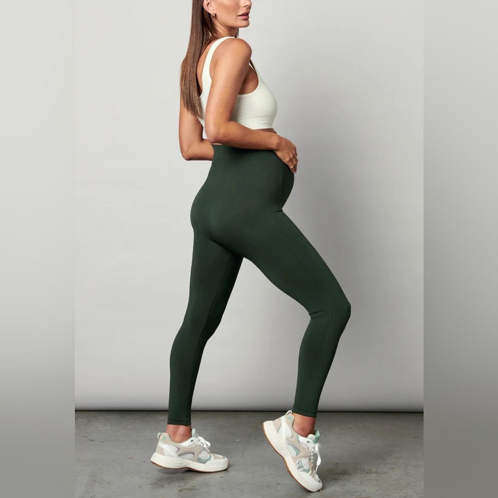 Army Green Maternity Belly Support Leggings